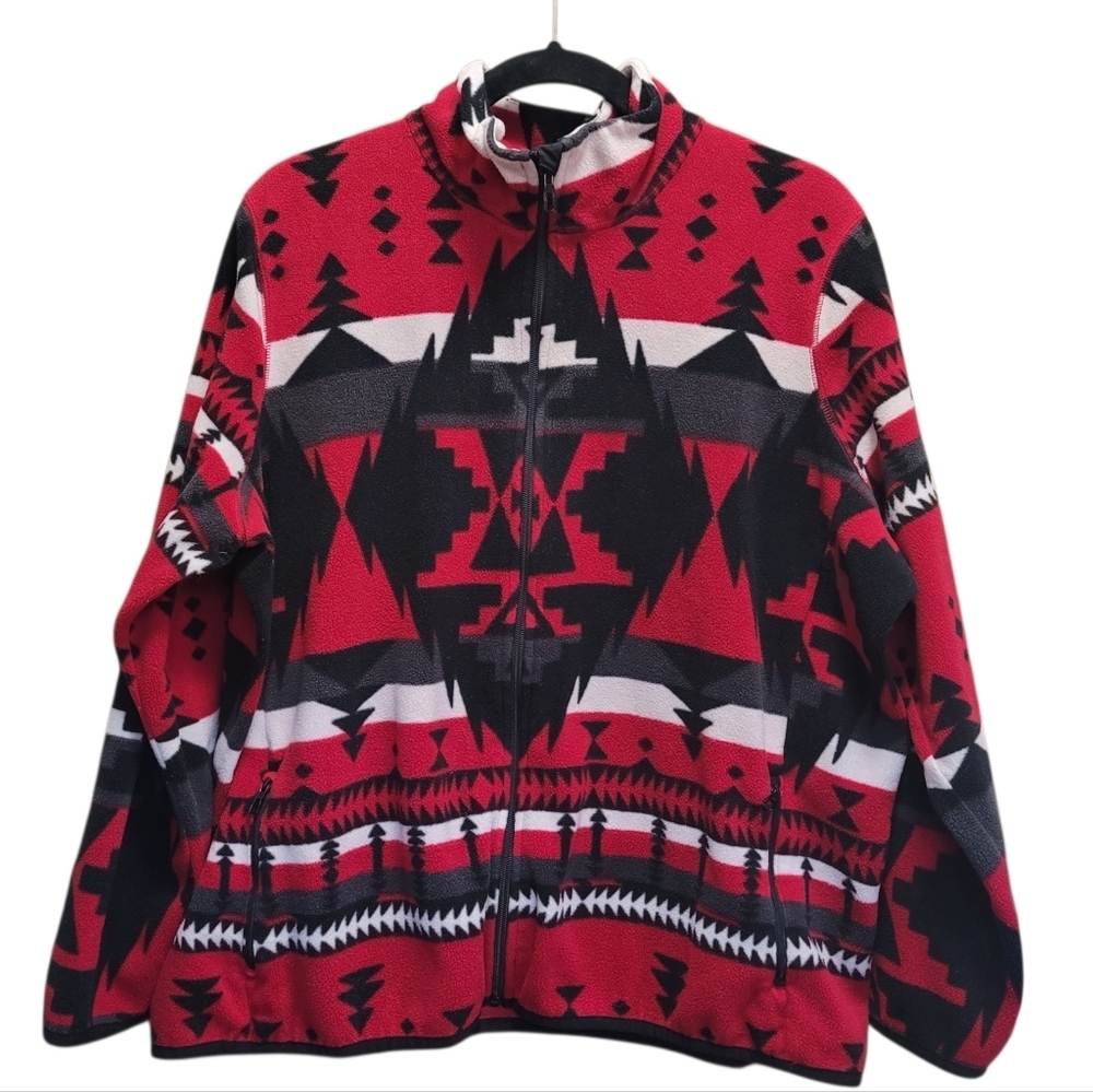 Sz 2x Lauren Active Ralph Lauren South West Tribal Fleece Full Zip Jacket - Picture 4 of 11